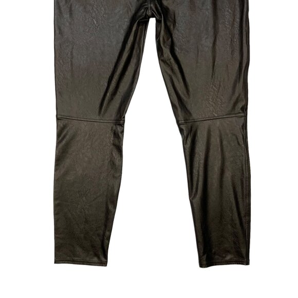 Spanx Faux Leather Like Ankle Skinny Pants XL Noir High Rise Sexy 20282R - Picture 10 of 12